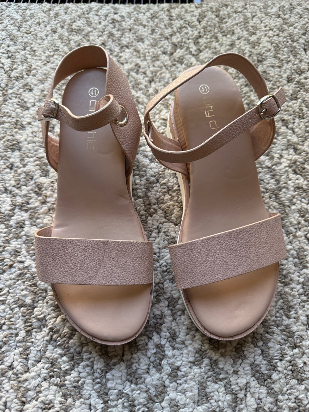 City Chic Blush Tan Ankle-Strap Sandals